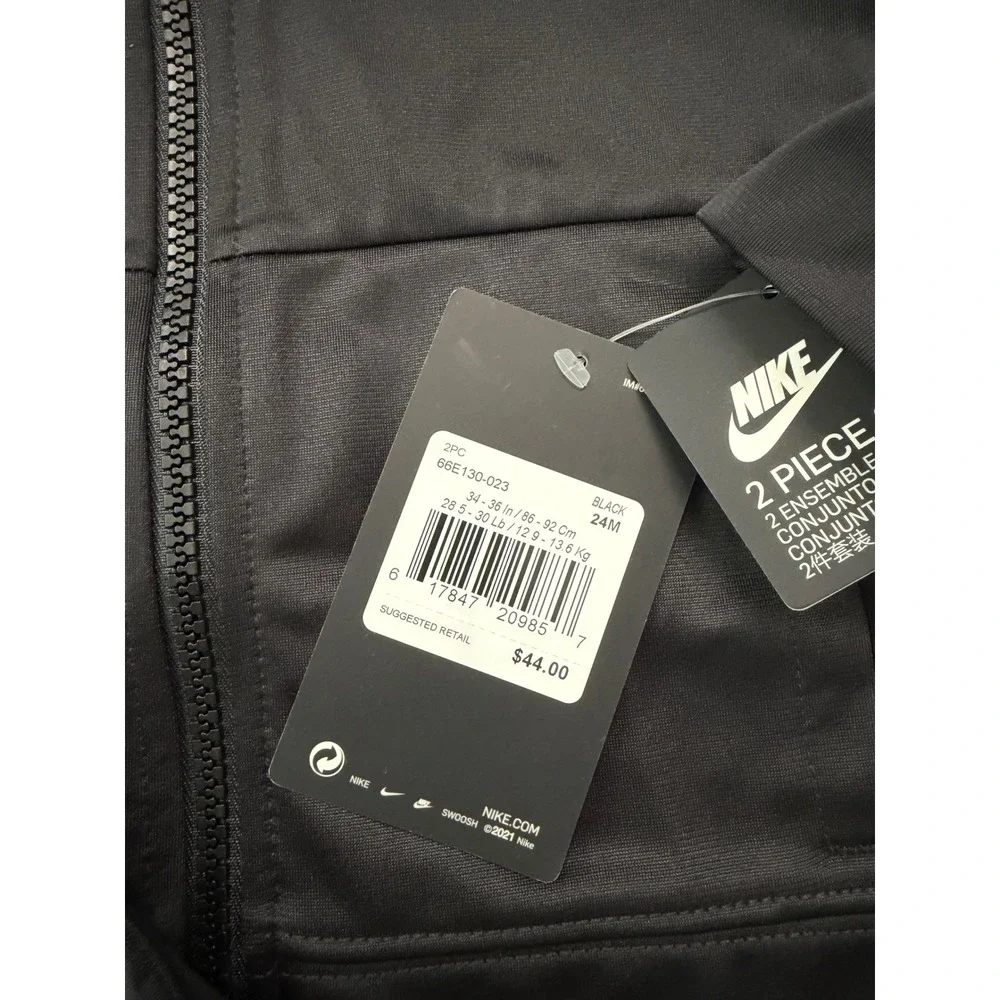 Nike Toddler Boys 2-Piece Tracksuit Jacket and Pants Set Black 24M 66E130-023
